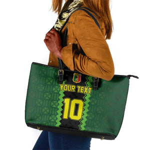 Custom Mali Football Leather Tote Bag Les Aigles-Green, Gold & Red
