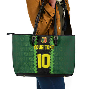 Custom Mali Football Leather Tote Bag Les Aigles-Green, Gold & Red