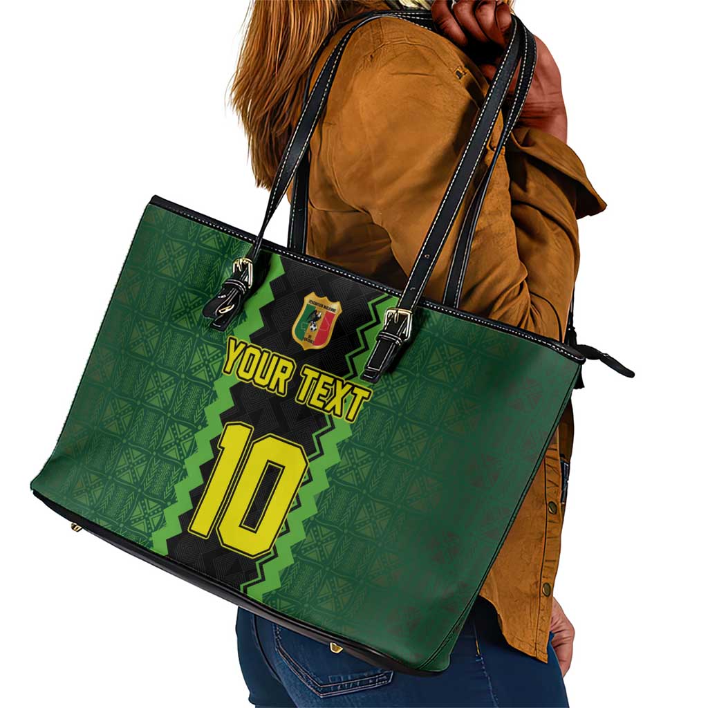 Custom Mali Football Leather Tote Bag Les Aigles-Green, Gold & Red