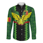 Custom Mali Football Long Sleeve Button Shirt Les Aigles-Green, Gold & Red