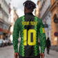 Custom Mali Football Long Sleeve Button Shirt Les Aigles-Green, Gold & Red