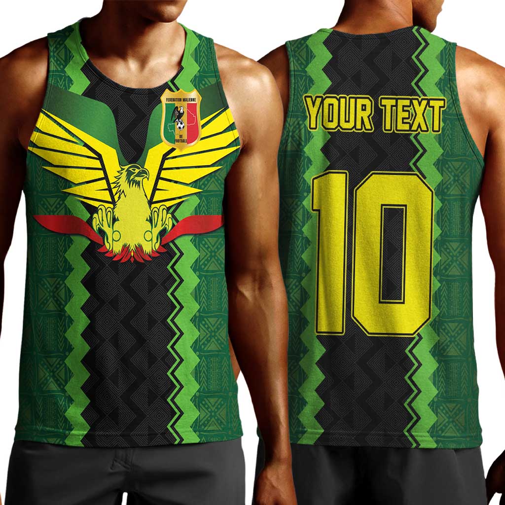 Custom Mali Football Men Tank Top Les Aigles-Green, Gold & Red
