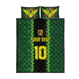 Custom Mali Football Quilt Bed Set Les Aigles-Green, Gold & Red