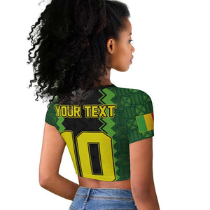 Custom Mali Football Raglan Cropped T shirt Les Aigles-Green, Gold & Red