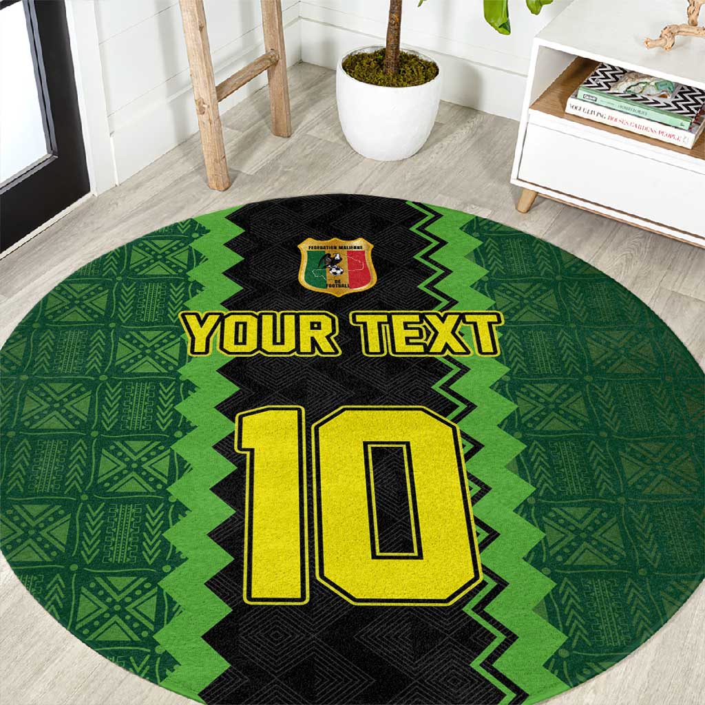 Custom Mali Football Round Carpet Les Aigles-Green, Gold & Red
