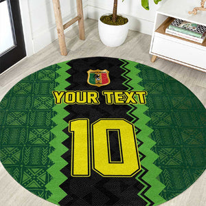 Custom Mali Football Round Carpet Les Aigles-Green, Gold & Red