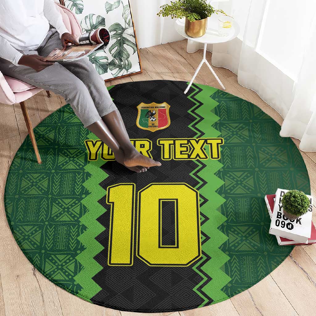 Custom Mali Football Round Carpet Les Aigles-Green, Gold & Red