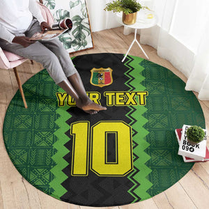 Custom Mali Football Round Carpet Les Aigles-Green, Gold & Red