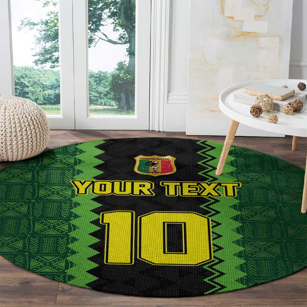 Custom Mali Football Round Carpet Les Aigles-Green, Gold & Red