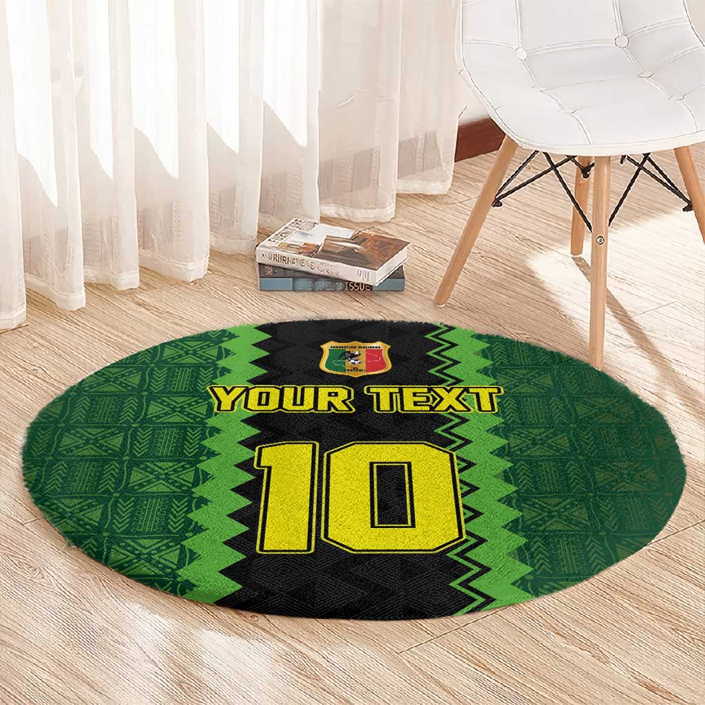 Custom Mali Football Round Carpet Les Aigles-Green, Gold & Red