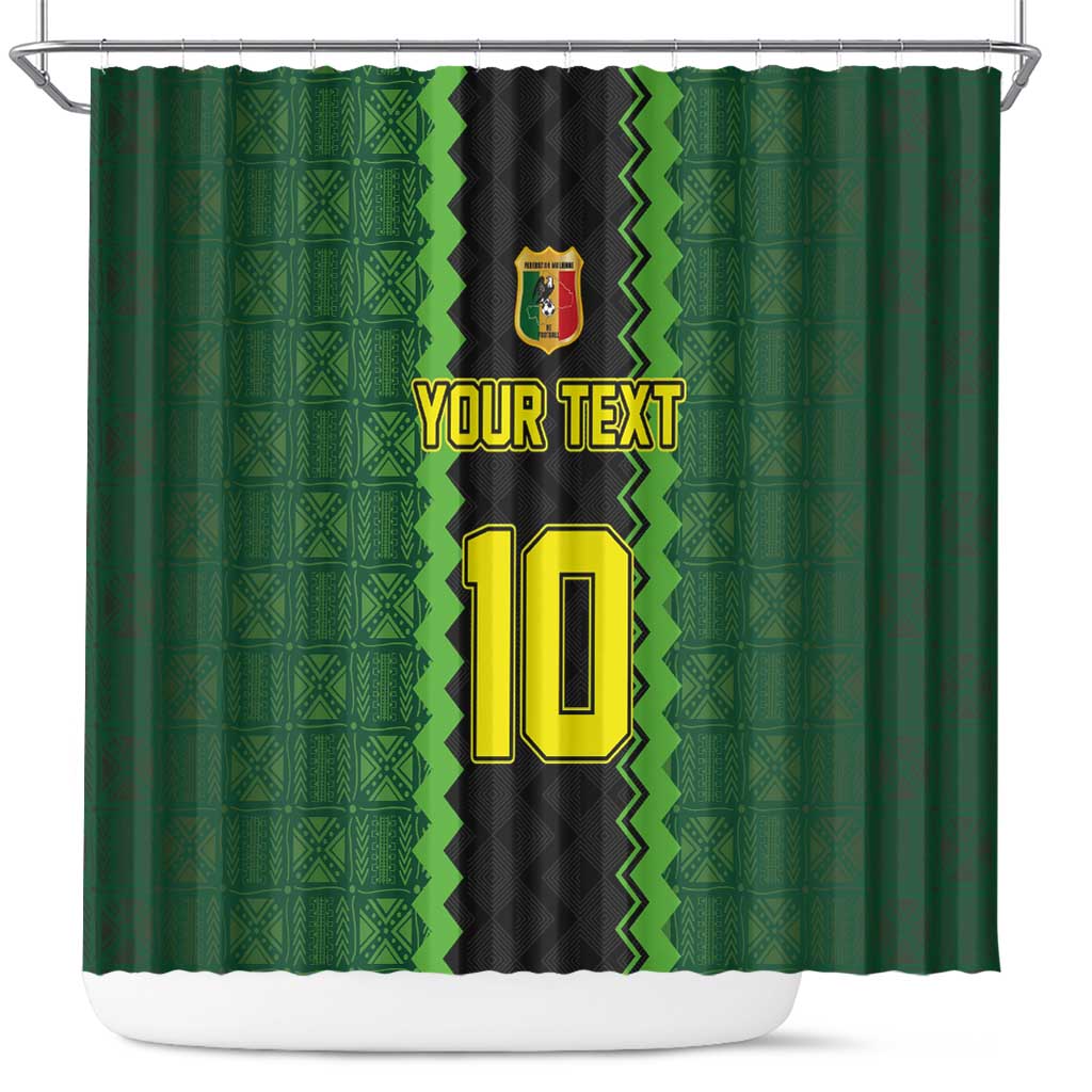 Custom Mali Football Shower Curtain Les Aigles-Green, Gold & Red