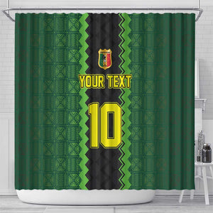 Custom Mali Football Shower Curtain Les Aigles-Green, Gold & Red