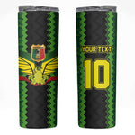 Custom Mali Football Skinny Tumbler Les Aigles-Green, Gold & Red