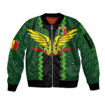 Custom Mali Football Sleeve Zip Bomber Jacket Les Aigles-Green, Gold & Red