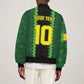 Custom Mali Football Sleeve Zip Bomber Jacket Les Aigles-Green, Gold & Red