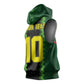 Custom Mali Football Sleeveless Hoodie Les Aigles-Green, Gold & Red - African Pride