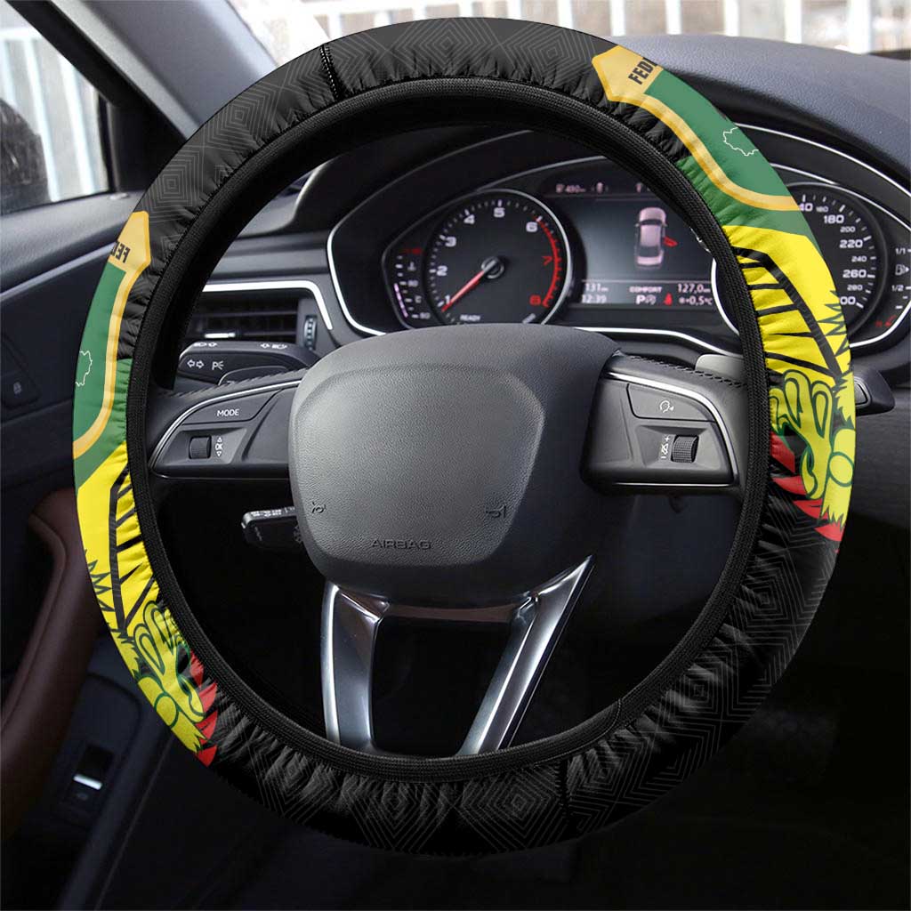 Mali Football Steering Wheel Cover Les Aigles-Green, Gold & Red