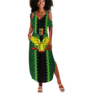 Custom Mali Football Summer Maxi Dress Les Aigles-Green, Gold & Red