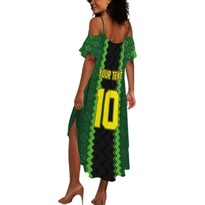 Custom Mali Football Summer Maxi Dress Les Aigles-Green, Gold & Red