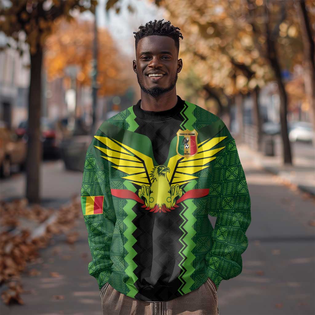 Custom Mali Football Sweatshirt Les Aigles-Green, Gold & Red