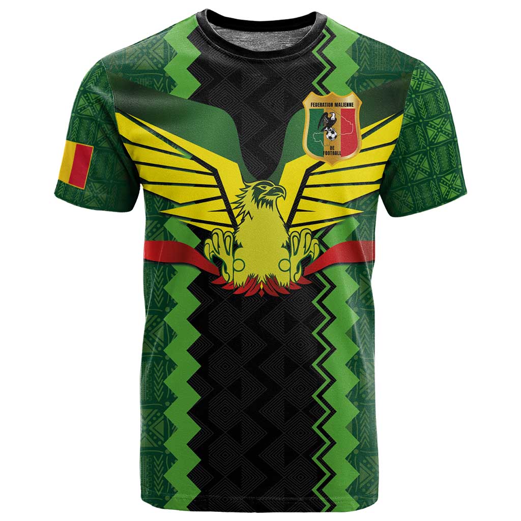Custom Mali Football T shirt Les Aigles-Green, Gold & Red