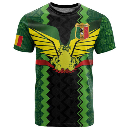 Custom Mali Football T shirt Les Aigles-Green, Gold & Red