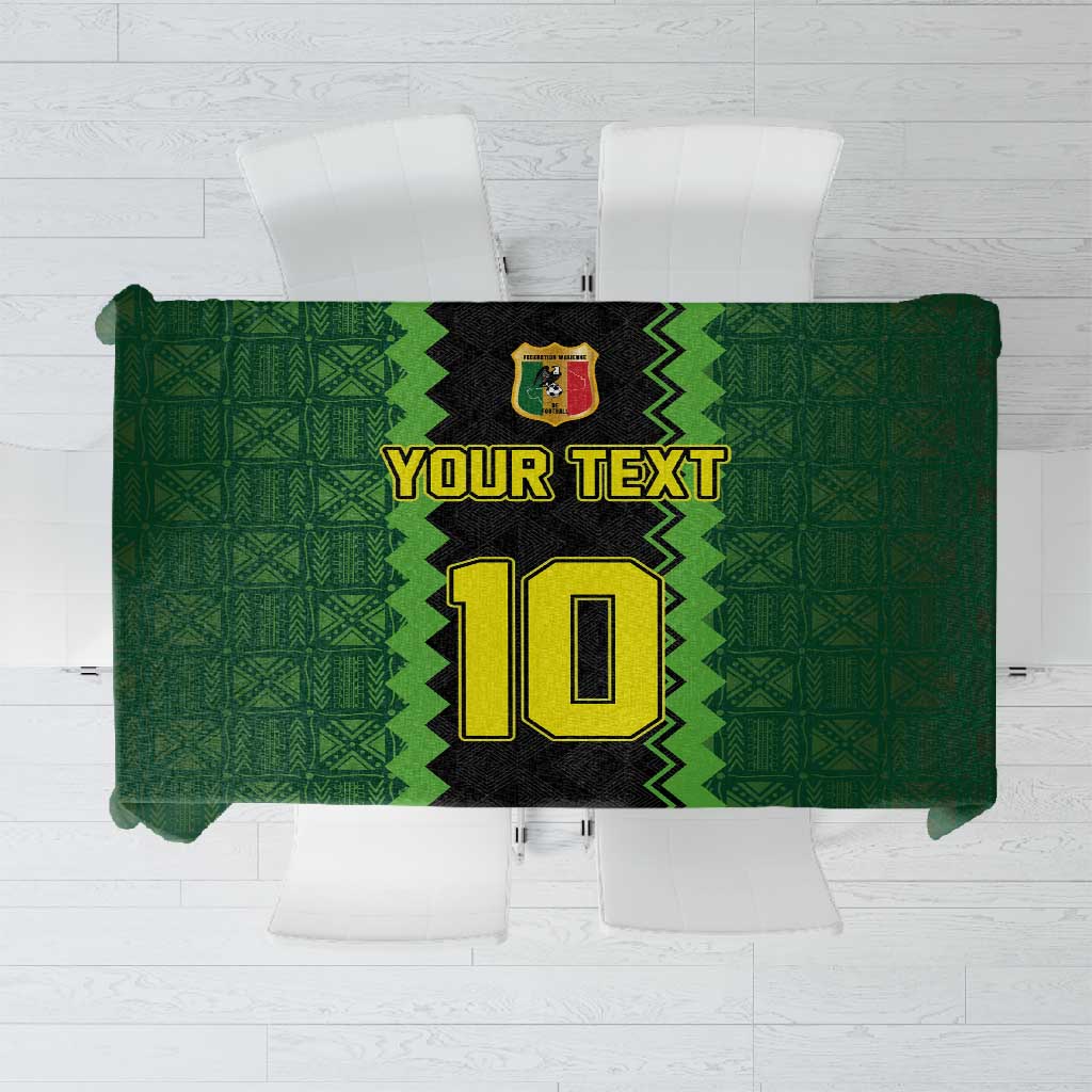 Custom Mali Football Tablecloth Les Aigles-Green, Gold & Red