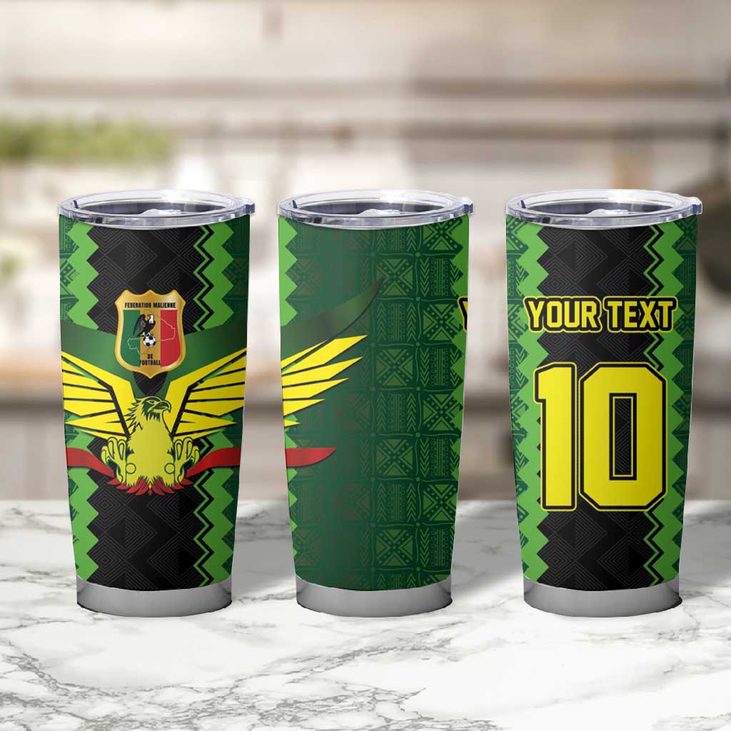Custom Mali Football Tumbler Cup Les Aigles-Green, Gold & Red