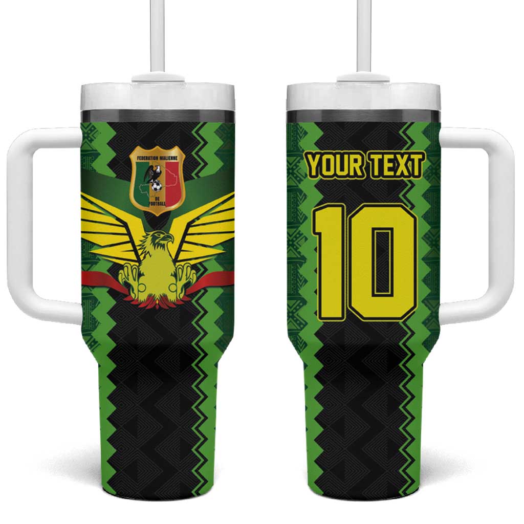 Custom Mali Football Tumbler With Handle Les Aigles-Green, Gold & Red