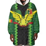 Custom Mali Football Wearable Blanket Hoodie Les Aigles-Green, Gold & Red