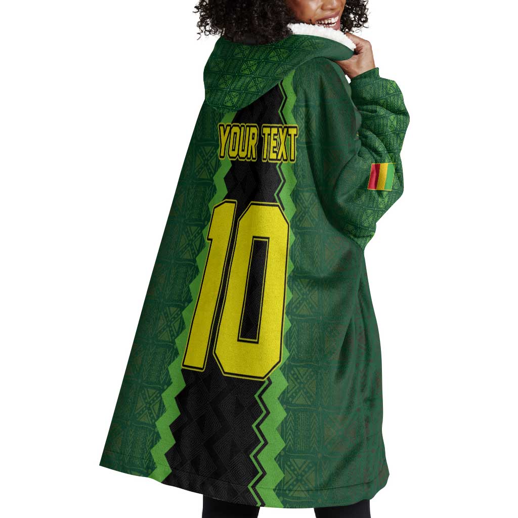 Custom Mali Football Wearable Blanket Hoodie Les Aigles-Green, Gold & Red