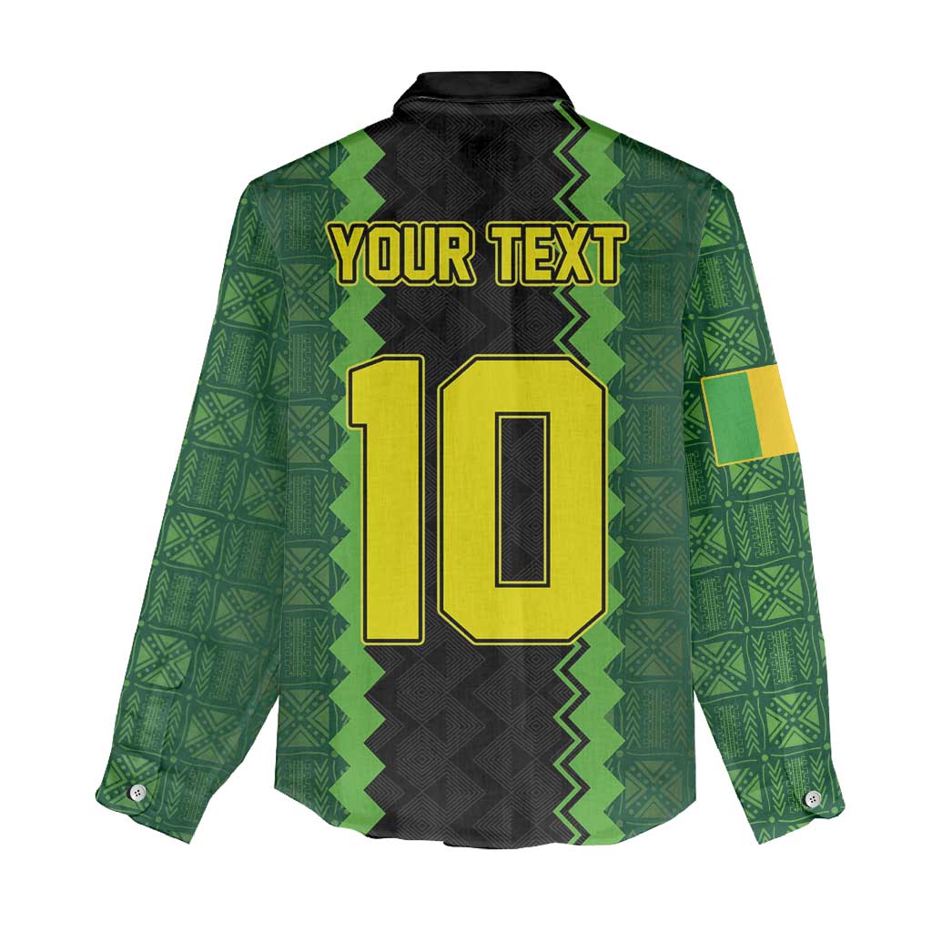 Custom Mali Football Women Casual Shirt Les Aigles-Green, Gold & Red