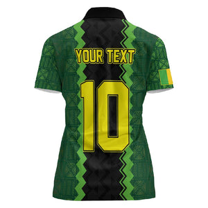 Custom Mali Football Women Polo Shirt Les Aigles-Green, Gold & Red