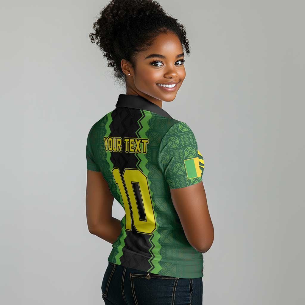 Custom Mali Football Women Polo Shirt Les Aigles-Green, Gold & Red