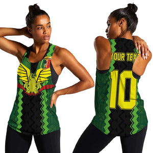 Custom Mali Football Women Racerback Tank Les Aigles-Green, Gold & Red