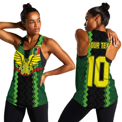 Custom Mali Football Women Racerback Tank Les Aigles-Green, Gold & Red