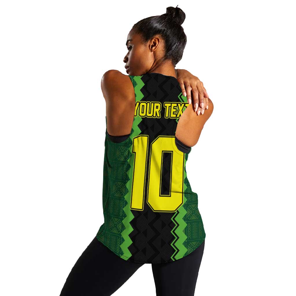 Custom Mali Football Women Racerback Tank Les Aigles-Green, Gold & Red