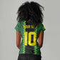 Custom Mali Football Women V-Neck T-Shirt Les Aigles-Green, Gold & Red