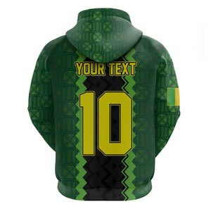 Custom Mali Football Zip Hoodie Les Aigles-Green, Gold & Red