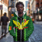 Custom Mali Football Zip Hoodie Les Aigles-Green, Gold & Red