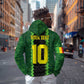 Custom Mali Football Zip Hoodie Les Aigles-Green, Gold & Red