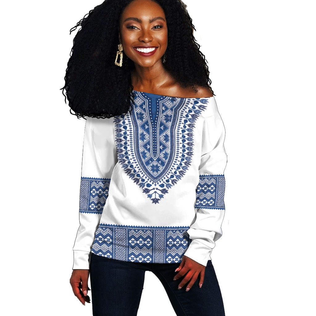 Cape Verde Off Shoulder Sweater Pano di Terra Dashiki Style