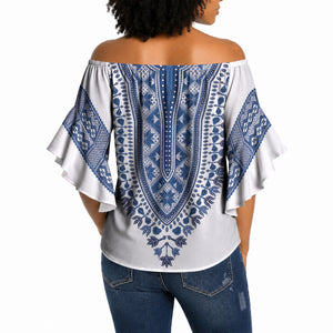Cape Verde Off Shoulder Wrap Waist Top Pano di Terra Dashiki Style