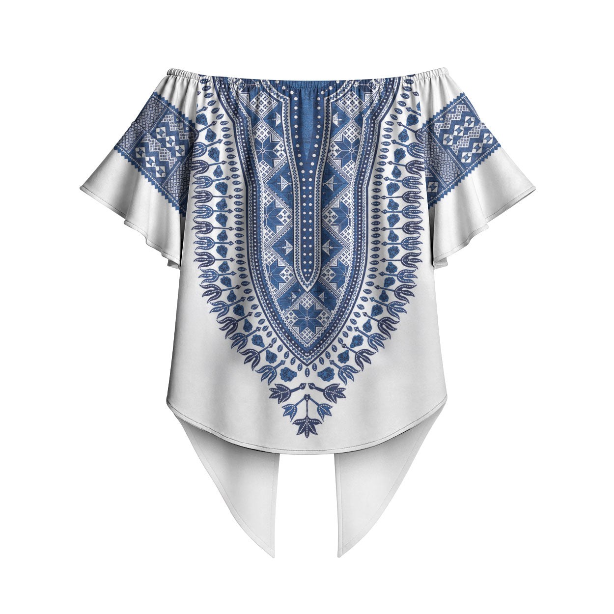 Cape Verde Off Shoulder Wrap Waist Top Pano di Terra Dashiki Style