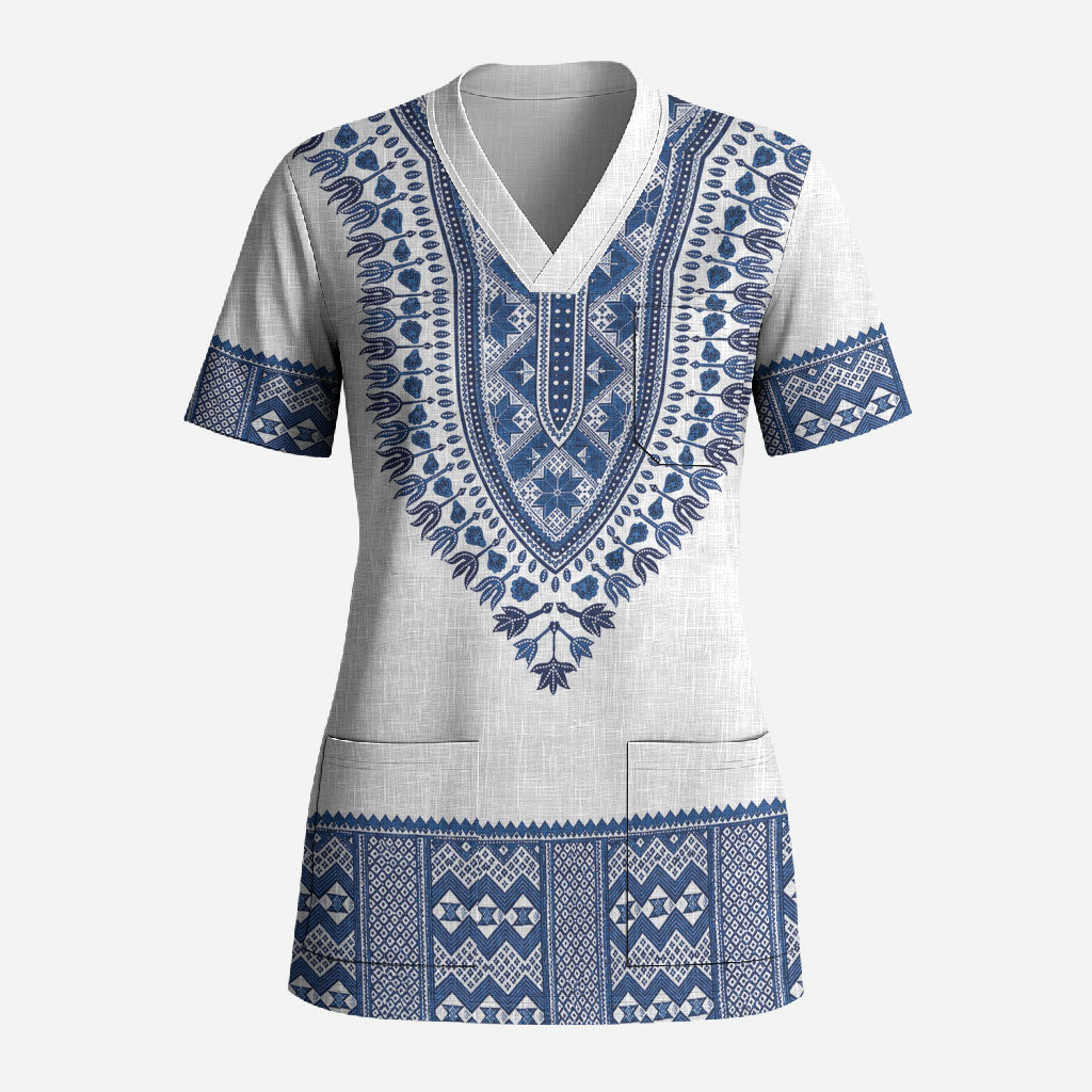 Cape Verde Scrub Top Pano di Terra Dashiki Style
