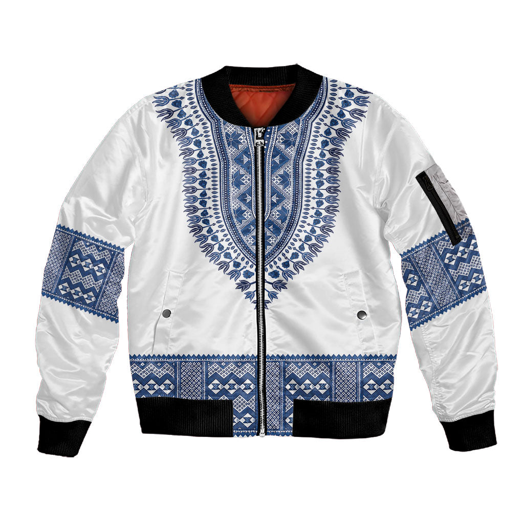 Cape Verde Sleeve Zip Bomber Jacket Pano di Terra Dashiki Style