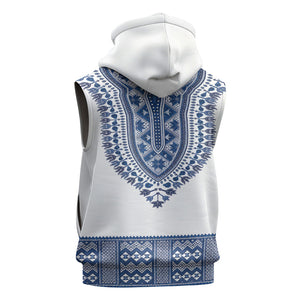 Cape Verde Sleeveless Zip Hoodie Pano di Terra Dashiki Style