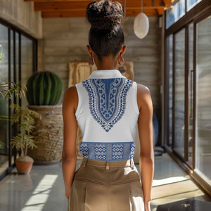 Cape Verde Women Sleeveless Polo Shirt Pano di Terra Dashiki Style