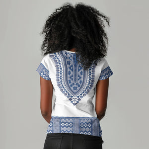 Cape Verde Women V-Neck T-Shirt Pano di Terra Dashiki Style