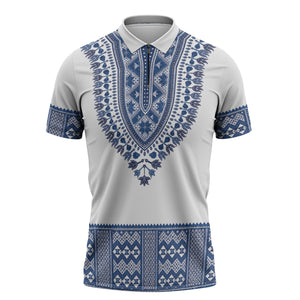 Cape Verde Zipper Polo Shirt Pano di Terra Dashiki Style